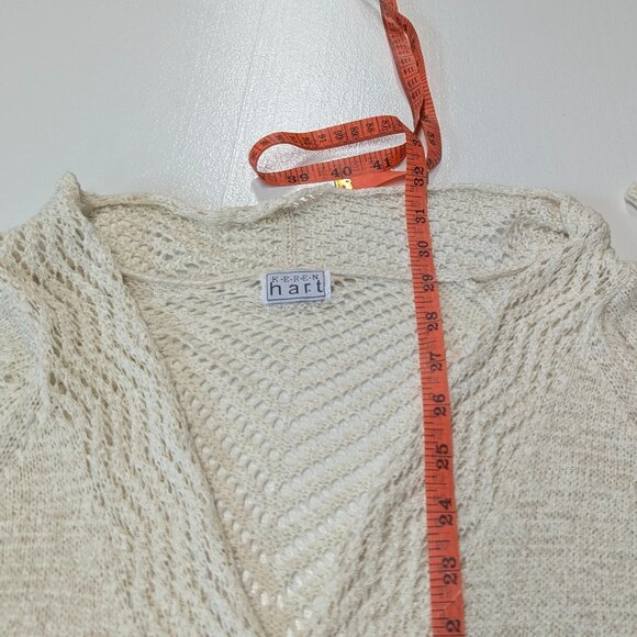 Keren Hart Size Small Cream Colored Open Weave Cardigan - Picture 10 of 13